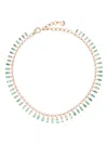 Shay 18k Rose Gold Dot-dash Emerald Choker In Pink