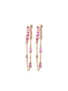 Shay 18k Rose Gold Double Mixed Fringe Sapphire Earrings In Gold