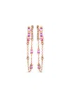 Shay 18k Rose Gold Double Mixed Fringe Sapphire Earrings