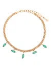 Shay 18k Rose Gold Emerald Marquise Necklace In Gold