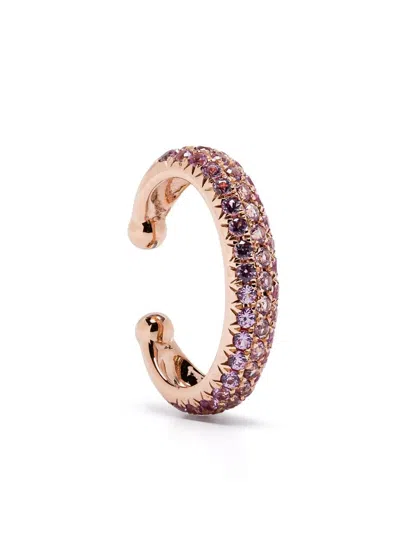 Shay 18k Rose Gold Jumbo Sapphire Ear Cuff In Pink