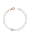 Shay 18k Rose Gold Mini Cable-link Diamond Bracelet In White