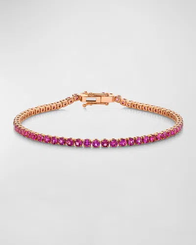 Shay 18k Rose Gold Mini Pink Sapphire Tennis Bracelet