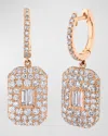 SHAY 18K ROSE GOLD PAVE BAGUETTE DIAMOND EARRINGS