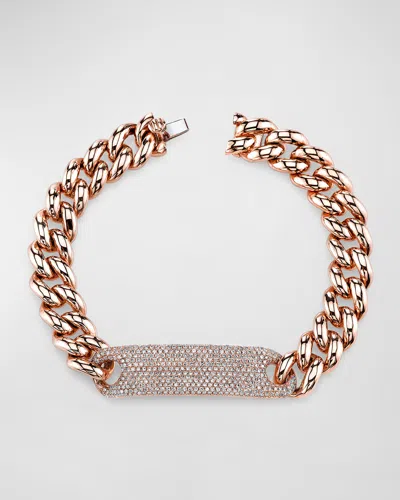 Shay 18k Rose Gold Pave Diamond Id Essential Bracelet