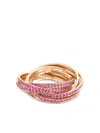 Shay 18k Rose Gold Rolling Orbit Sapphires Ring In Gold