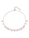 Shay 18k Rose Gold Sapphire And Diamonds Mixed Necklace In Pink