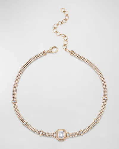 Shay 18k Rose Gold Triple Threads Illusion Diamond Necklace