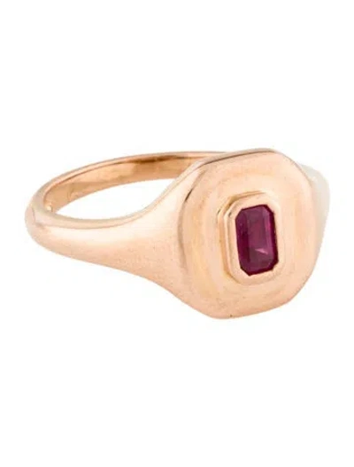 Pre-owned Shay 18k Ruby Signet Ring In Multi