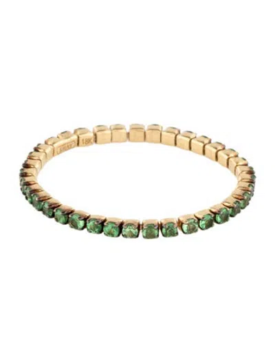 Pre-owned Shay 18k Tsavorite Garnet Single Thread Ring In Multicolor