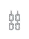 Shay 18k White Gold Flat Geo Link Diamond Earrings In Metallic