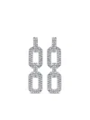 Shay 18k White Gold Flat Geo Link Diamond Earrings