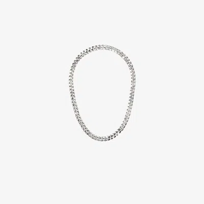 Shay 18k White Gold Flat Link Necklace In Metallic