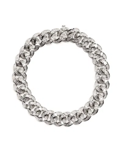 Shay White Gold And Baguette-cut Diamond Essential Link Bracelet In Two Tone