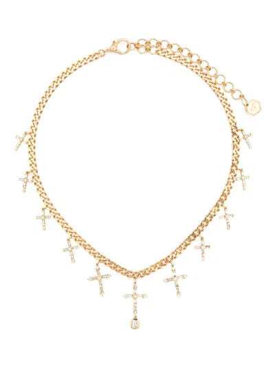 Shay 18k Yellow Gold Cross-pendants Diamond Necklace