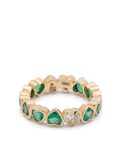 Shay 18k Yellow Gold Emerald And Diamond Ring