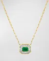 SHAY 18K YELLOW GOLD EMERALD LINK PENDANT NECKLACE