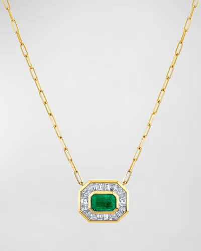 Shay 18k Yellow Gold Emerald Link Pendant Necklace