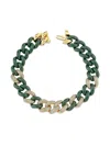 Shay 18k Yellow Gold Essential Link Diamond Bracelet In Green