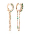 Shay 18k Yellow Gold Fringed Diamond And Emerald Huggie Hoop Earrings In Gold