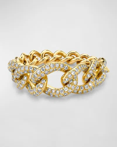 Shay 18k Yellow Gold Gradual Pave Diamond Link Ring