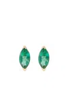 SHAY 18K YELLOW GOLD HALO EMERALD AND DIAMOND STUD EARRINGS