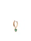 Shay 18kt Rose Gold Heart Emerald Single Earring In Gold