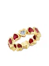 Shay 18k Yellow Gold Heart Ruby And Diamond Ring In Gold