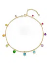 Shay 18k Yellow Gold Multi-stones Drop Necklace In Gold