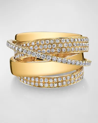 Shay 18k Yellow Gold Pave Diamond Orbit Ring