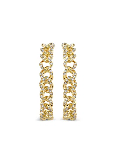 SHAY 18K YELLOW GOLD PÁVE LINK DIAMOND EARRINGS