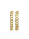 Shay 18k Yellow Gold Páve Link Diamond Hoop Earrings In Gold
