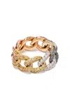 Shay 18k Yellow Gold Rainbow Pave Essential Link Ring In Gold