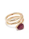 Shay 18k Yellow Gold Spiral Ruby Ring In Gold