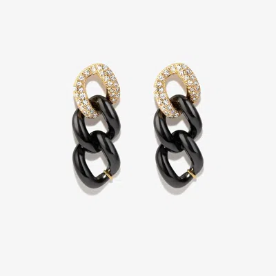 Shay 18k Yellow Gold Triple Link Diamond Earrings