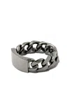 Shay 18kt Black Gold Id Flat Link Ring In Gold