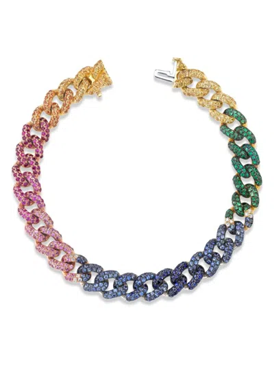Shay 18kt Gold Medium Rainbow Diamond Bracelet In 金色