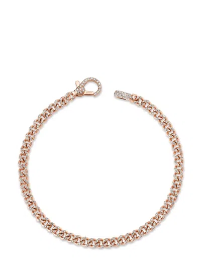 Shay 18kt Rose Gold Baby Diamond Link Bracelet In Pink