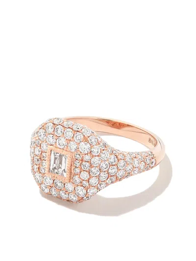 Shay 18kt Rose Gold Diamond Baguette Pavé Ring In Pink