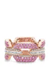 Shay 18kt Rose Gold Geo Link Diamond And Sapphire Ring In Pink