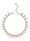 Shay 18kt Rose Gold Ombre Baguette Pink Sapphire And Amethyst Choker In Gold