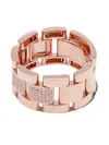 Shay 18k Rose Gold Partial Pave Journey Link Ring In Gold