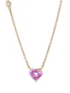 Shay 18kt Rose Gold Solitaire Heart Sapphire Necklace In Gold