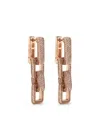Shay 18kt Rose Gold Triple Deco Diamond Earrings In Silver