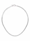 Shay 18kt White Gold Diamond Curb Chain Choker In Silber