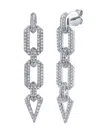 Shay 18kt White Gold Geo Link Diamond Earrings In White