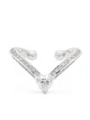 Shay 18kt White Gold Heart Chevron Diamond Ear Cuff In Silver