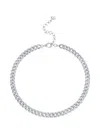 Shay 18kt White Gold Pavé Link Necklace In Silver