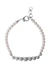 Shay 18kt White Gold Pearl And Diamond Bracelet In White