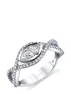 Shay 18kt White Gold Vine Diamond Ring In White